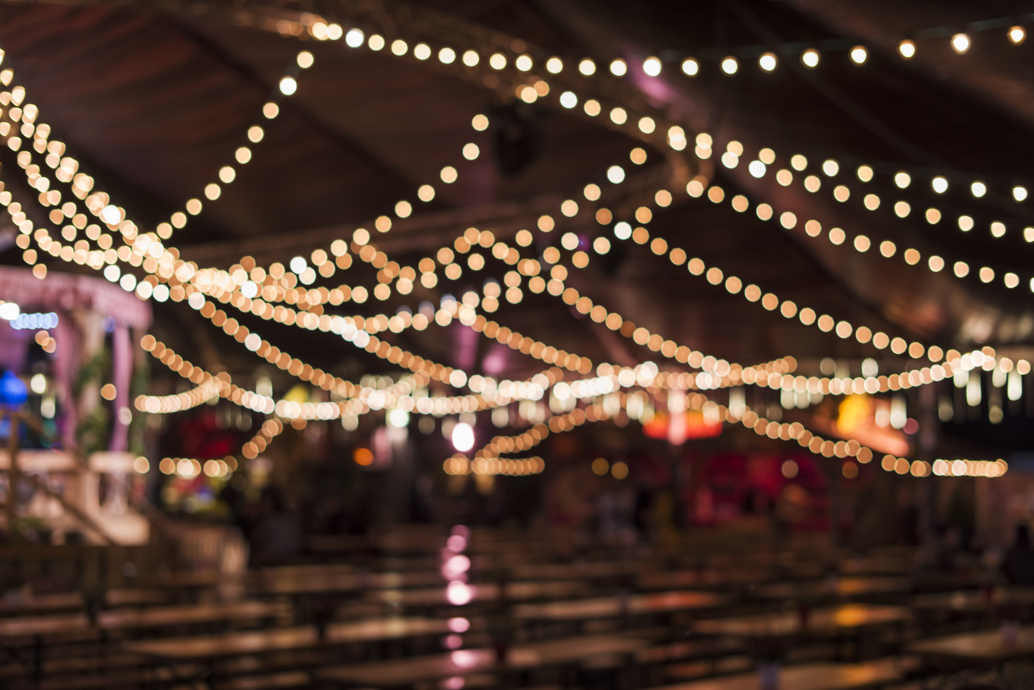 Festive outdoor party setup with decorative details